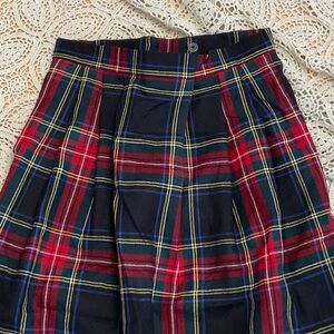 Lands' End Women's A-Line Plaid Skirt - Red, Blue, and Green